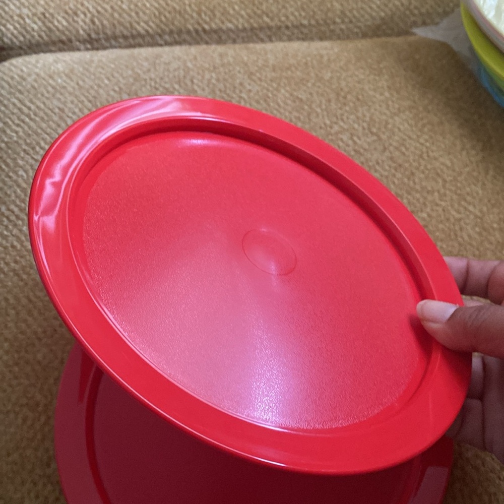 Tupperware Red and Yellow Disposable Tableware Set - Picture 4 of 4